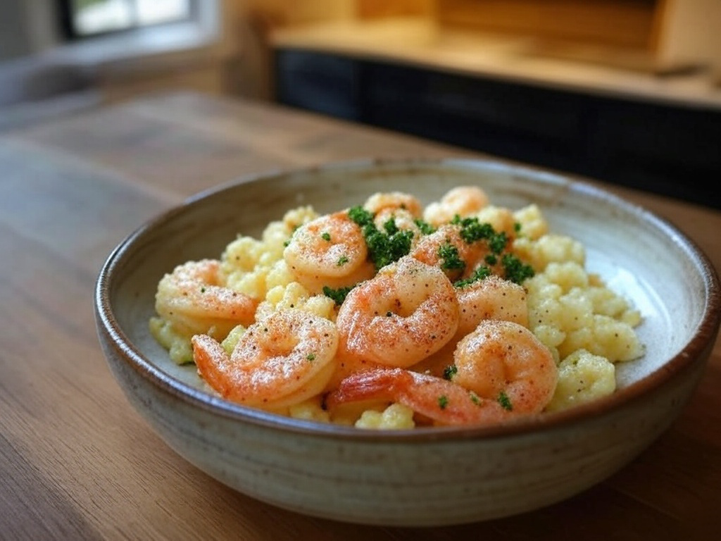 Shrimp and Cauliflower Grits