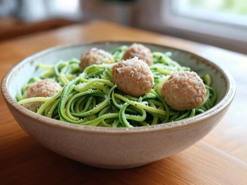 Zucchini Noodles with Turkey Meatballs